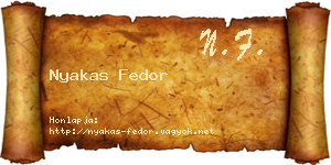 Nyakas Fedor névjegykártya